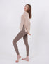 Wide Neck Slit Long Sleeve